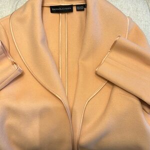 Dana Bachman cropped unlined jacket with 100% satin trim edges throughout